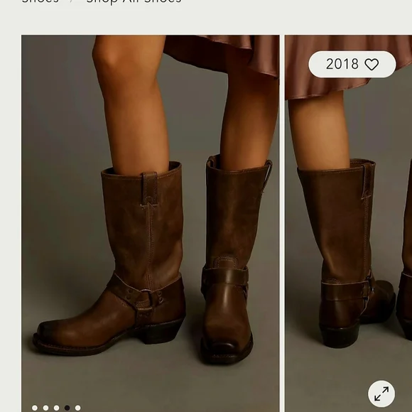 Frye Brown Leather Harness Boots 12R Size 9 Motercycle Boho Western Cowgirl - Picture 9 of 16